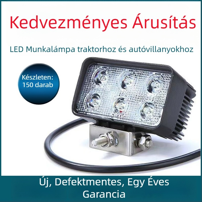LED munkalámpa – 18W, 9-60V, CRI ≥80, 6500K, Univerzális modell