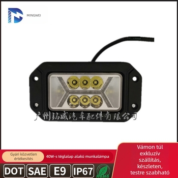 40W téglalap alakú munkalámpa CREE LED-del, 12V, 4200 lm, élettartam 30000 óra, off-road járművekhez