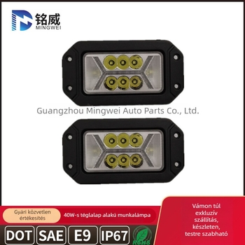 40W téglalap alakú munkalámpa CREE LED-del, 12V, 4200 lm, élettartam 30000 óra, off-road járművekhez