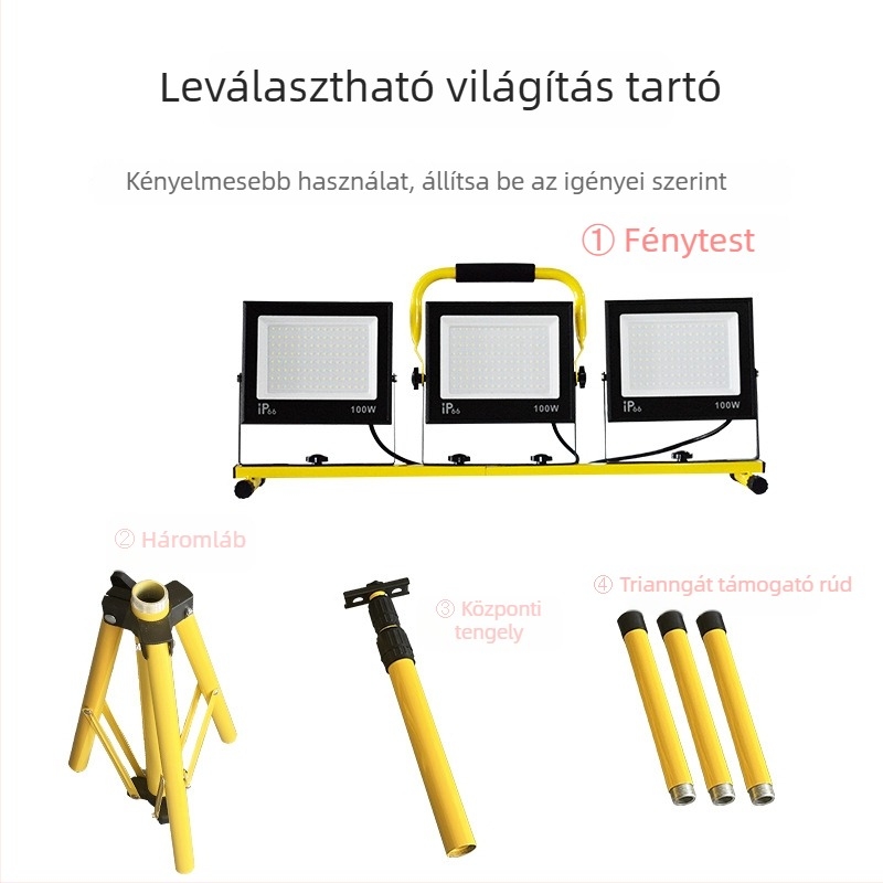 LED munkalámpa IP66, 30000 lm, 120° fénysugár, 85-265V AC, 50/100W