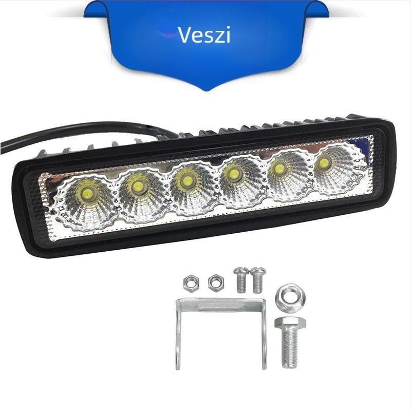 OTMei 18W LED munkalámpa, egy soros 6 LED, 12/24V, 4000 lm, 6500K, alumínium ház.