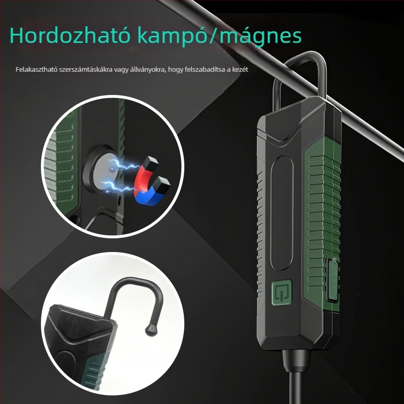 Új, többfunkciós vészhelyzeti munkalámpa 360°-os hajlítható fejjel, kültéri LED világításhoz, karbantartáshoz és grill használatra