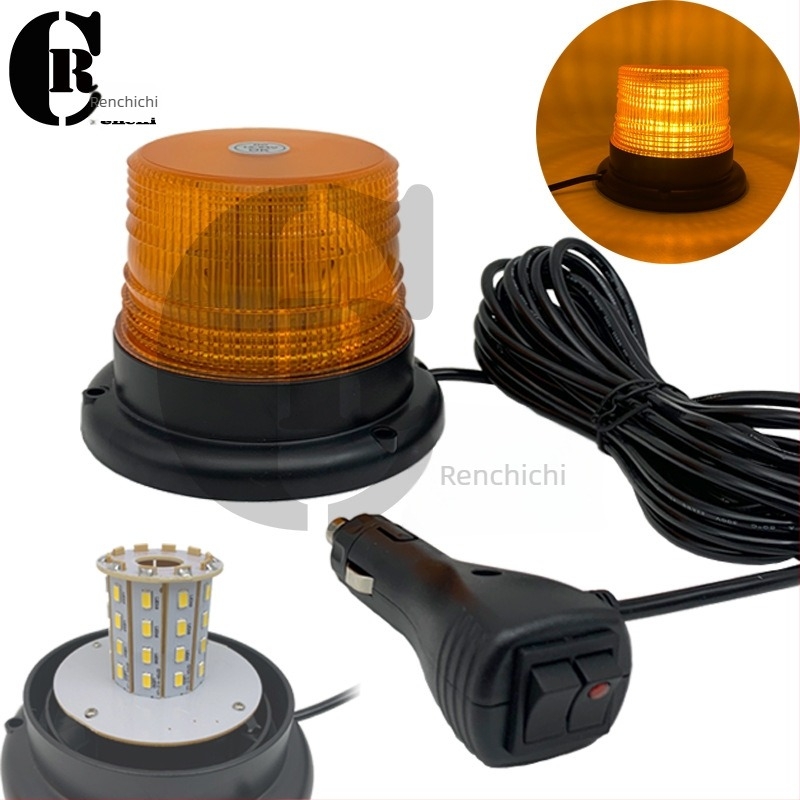 40 LED-es figyelmeztető fény mágneses felső szereléssel, stroboszkóp beacon általános járművekhez, 12-24V, 20W, modell RC-008s-40