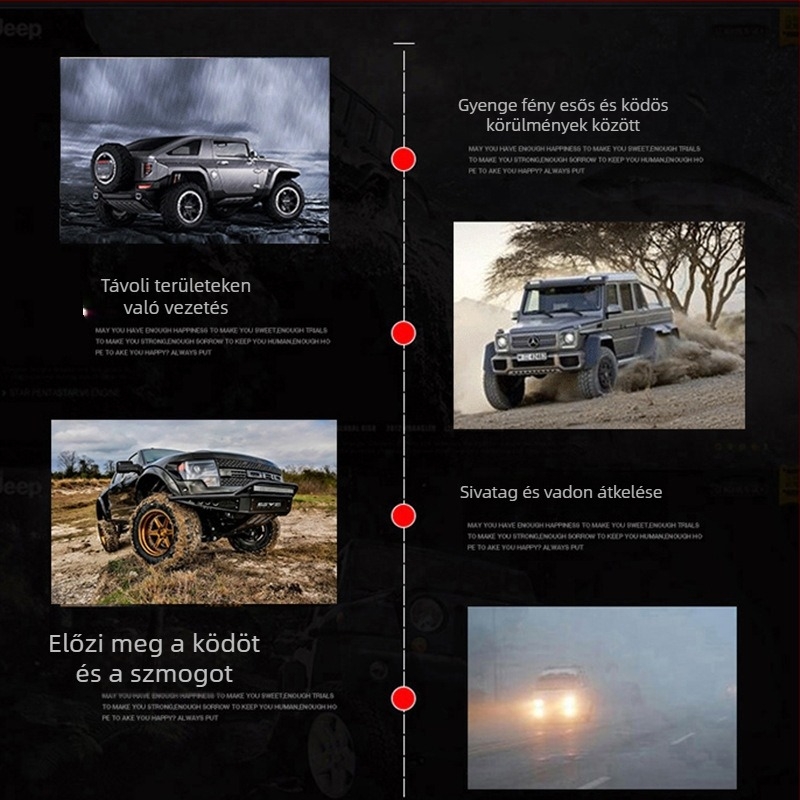 Két soros LED off-road munkafény – 36W–300W, 9–36V, 8000 lm, 6500K, alumínium ház