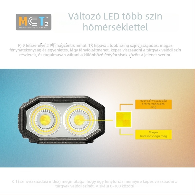 Knight Cole EDC09 zseblámpa: többszínű fényhőmérséklet, közvetlen töltés, 1100 mAh, IPX-6, alumíniumötvözet burkolat