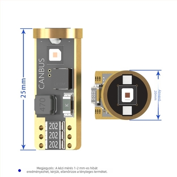 OSRAM T10 3SMD 3838 LED világítótest autó kontúrhoz és rendszámtábla világításhoz, 12-22V, 3W, IP68