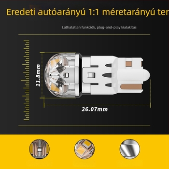 LED T10-5SMD-3030emc lámpa, 12-50V, 1.2W, 160LM