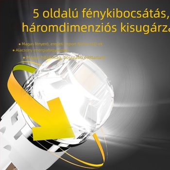 LED T10-5SMD-3030emc lámpa, 12-50V, 1.2W, 160LM