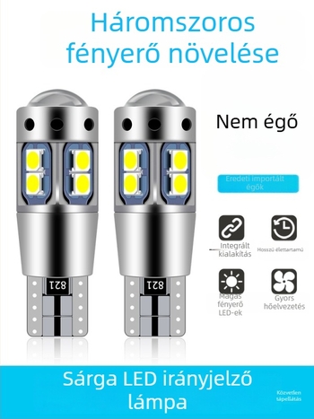 Autó LED nappali világítás DRL, T10 izzó, 12V, LED, 5000-6000K