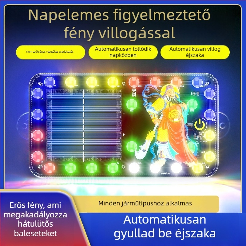 Napelemes mágneses strob hátsó lámpa teherautókhoz, univerzális illeszkedés, modell D55691d