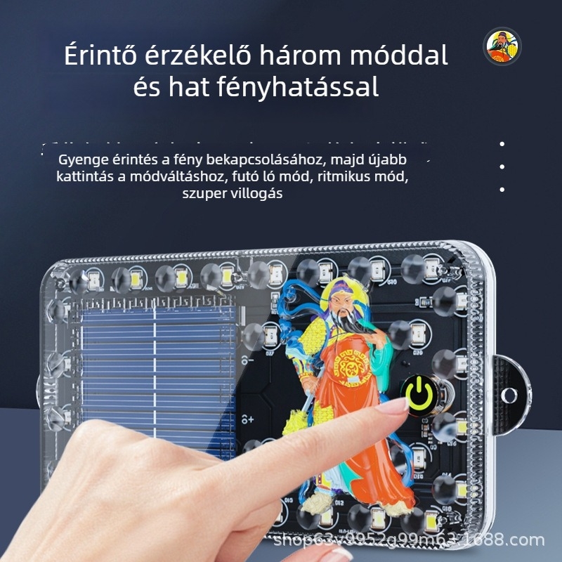 Napelemes mágneses strob hátsó lámpa teherautókhoz, univerzális illeszkedés, modell D55691d