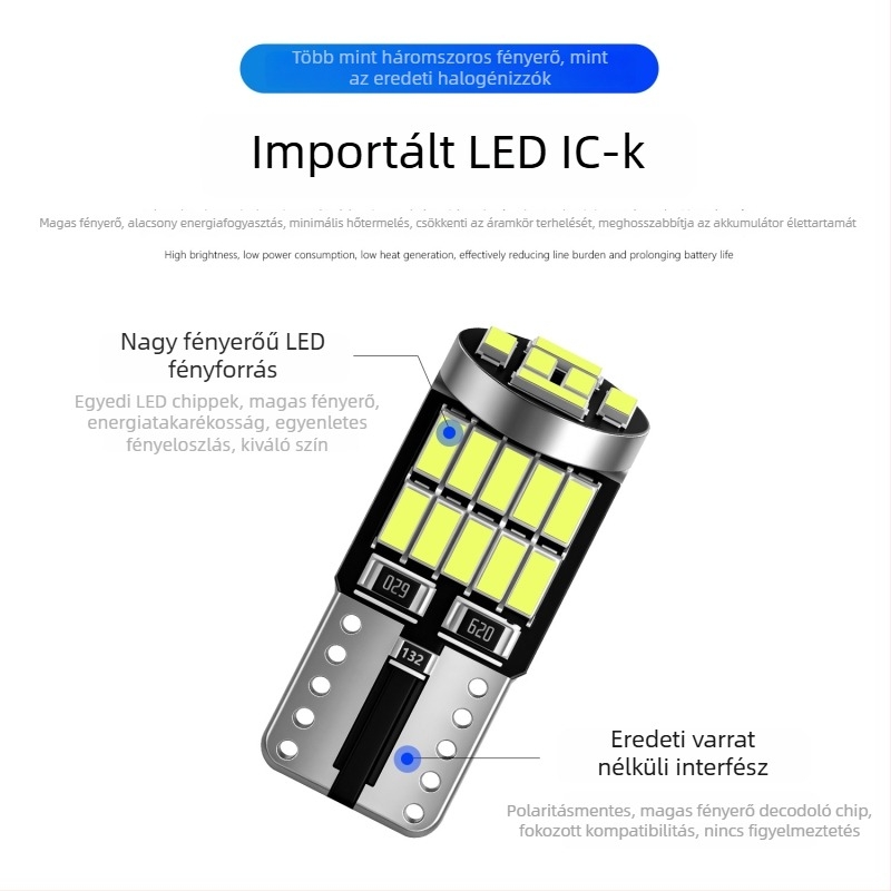 Autó LED szélességjelző fény, 12V, 2W, modell 007, adszorpciós montázs, univerzális kompatibilitás