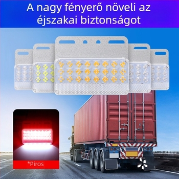 24V-os teherautó oldalsó LED világítás, vízálló, nagy fényerő, a kanyarjelzővel kompatibilis, bekötőkábel