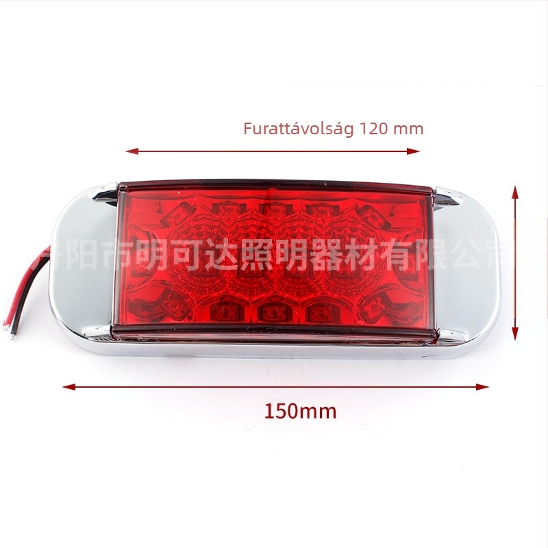 16 LED-es piranhás oldalsó lámpa teherautókhoz és utánfutókhoz, nagy fényerő, 12–24V, oldalsó világítás és kanyarjelzés