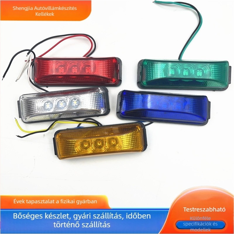 3-fényű trapéz alakú teherautó oldalsó lámpa LED jelzőfénnyel