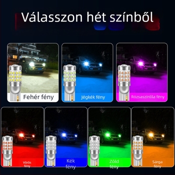 T10 LED autó szélességjelző fénye, 12-24V, 3W, 660 lm, 6500K, LED 2016 gyöngyök