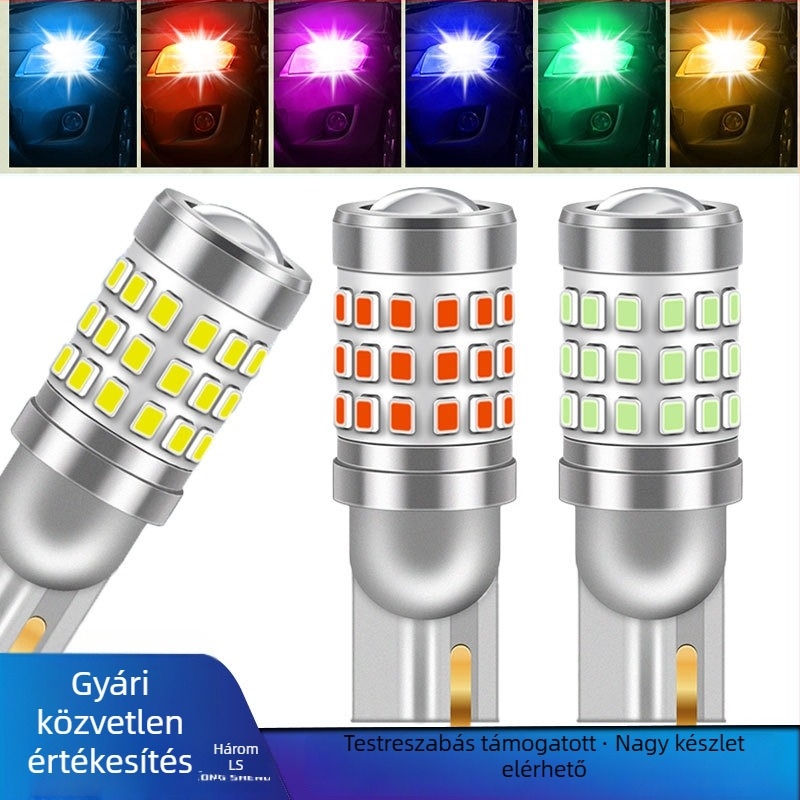 T10 LED autó szélességjelző fénye, 12-24V, 3W, 660 lm, 6500K, LED 2016 gyöngyök