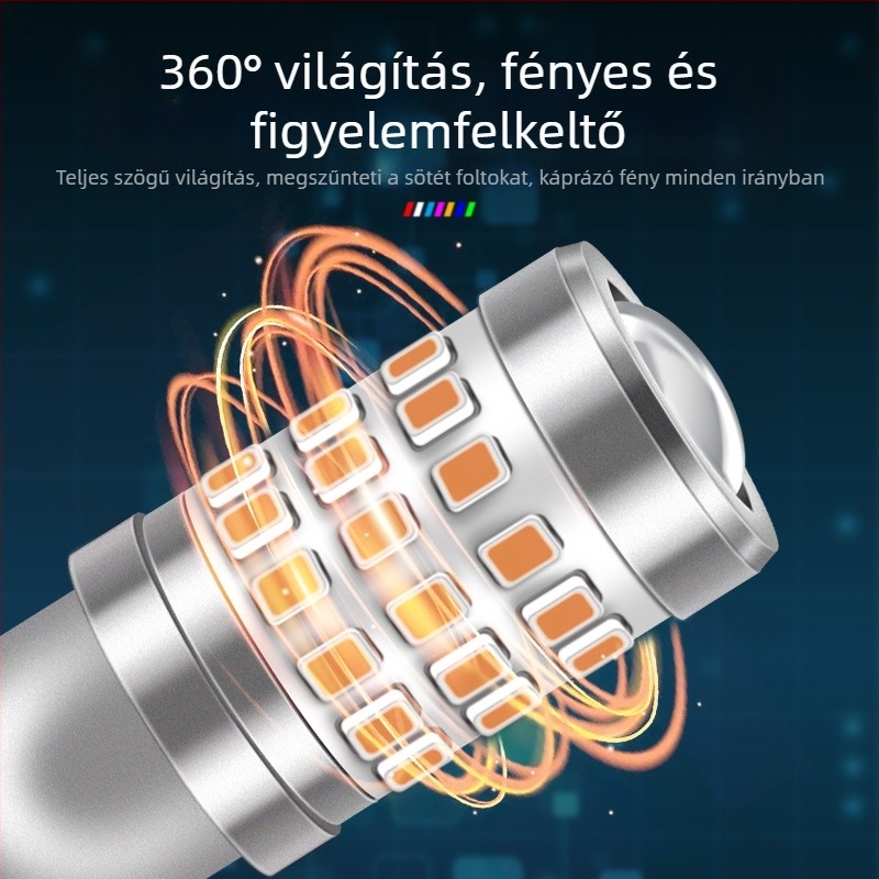 T10 LED autó szélességjelző fénye, 12-24V, 3W, 660 lm, 6500K, LED 2016 gyöngyök