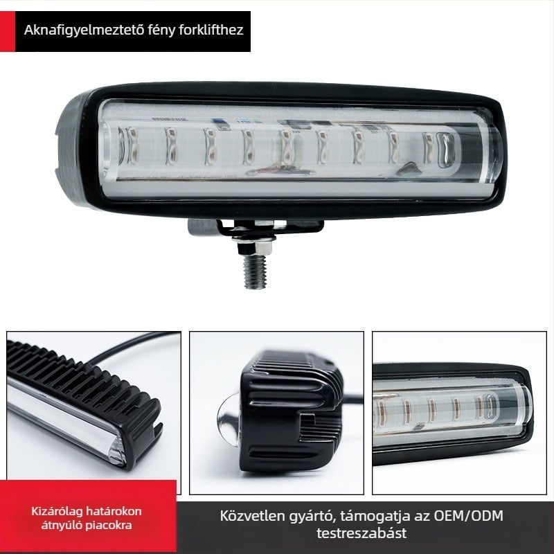Forklifthez figyelmeztető lámpa, lineáris csík, LED, 16W, 9-80V, vízálló