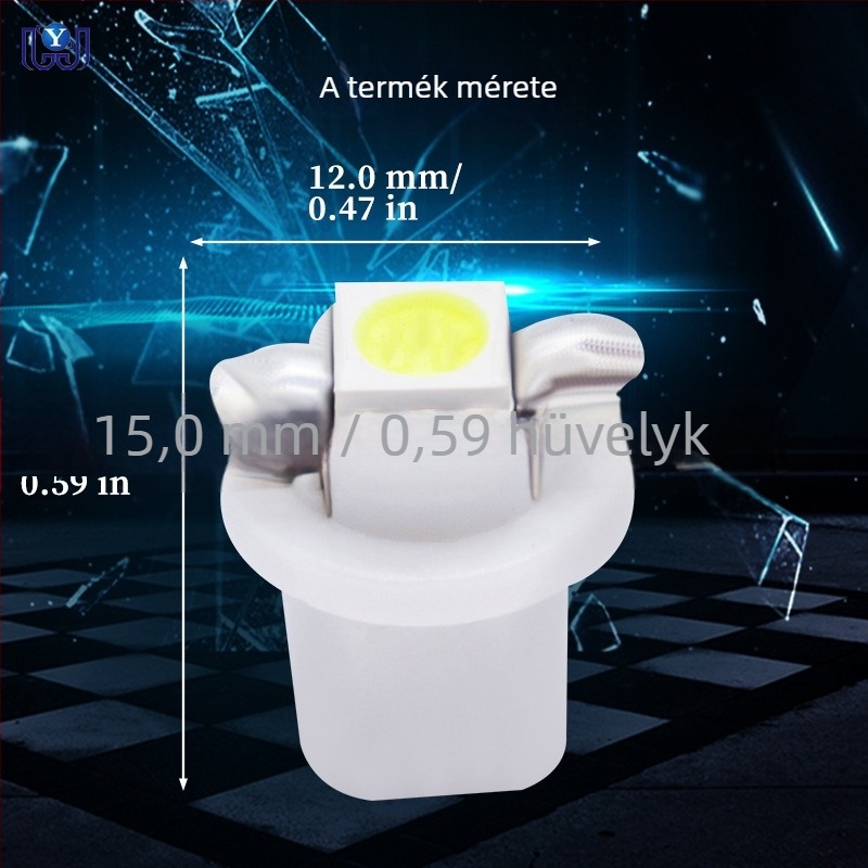 Autó műszerfal világítás B8.5 1SMD, 12V, LED 5050, 6000K
