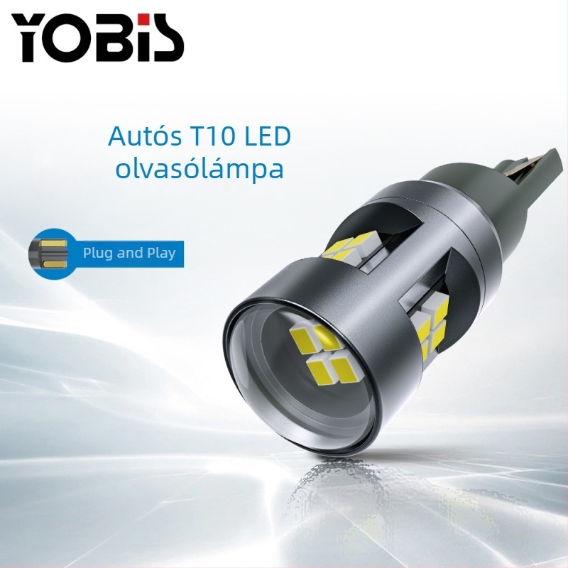 Youbisi T10 2016, 16SMD LED ajtóvilágítás és rendszámtábla lámpa lencsével, 12-80V, univerzális, dekódolás