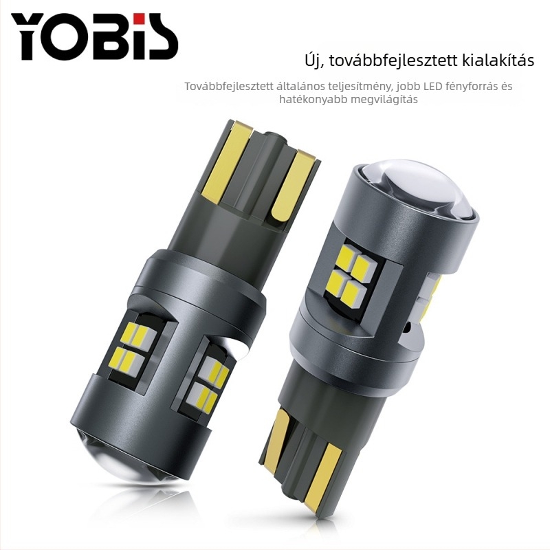 Youbisi T10 2016, 16SMD LED ajtóvilágítás és rendszámtábla lámpa lencsével, 12-80V, univerzális, dekódolás