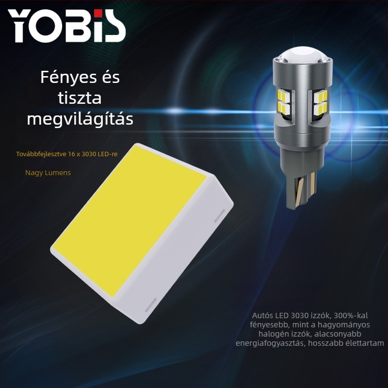 Youbisi T10 2016, 16SMD LED ajtóvilágítás és rendszámtábla lámpa lencsével, 12-80V, univerzális, dekódolás