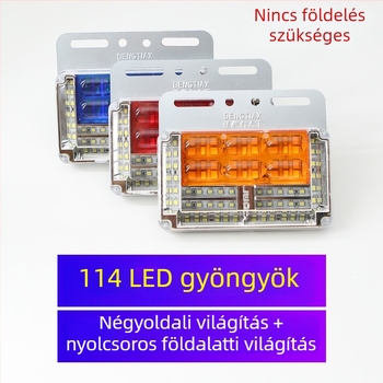 Kamion oldalsó LED világítás, 24V, 9 soros, 15W, 15×9 cm, LED fényforrás, irányjelző