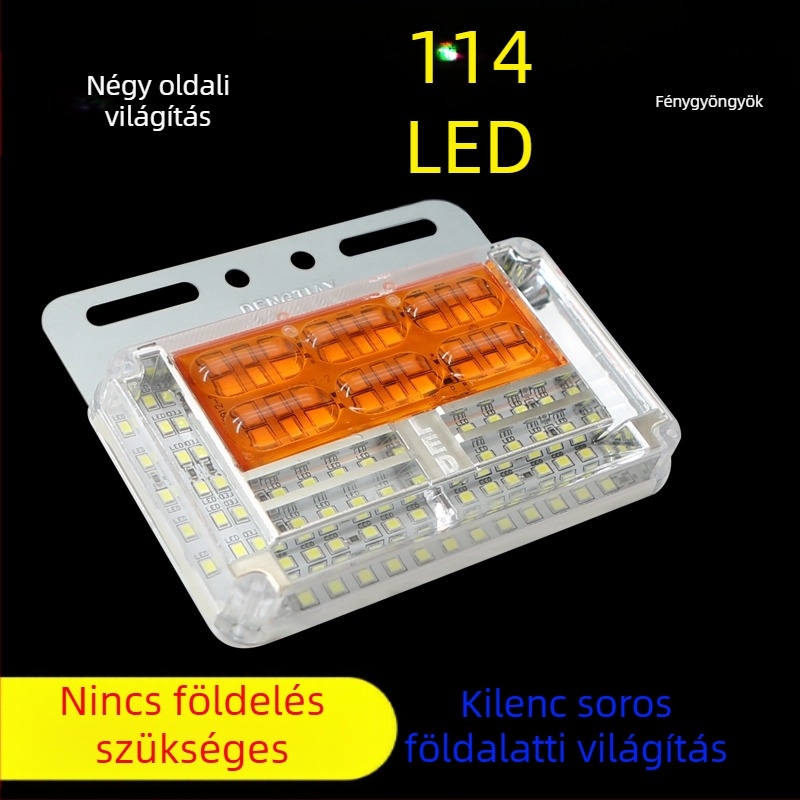 Kamion oldalsó LED világítás, 24V, 9 soros, 15W, 15×9 cm, LED fényforrás, irányjelző