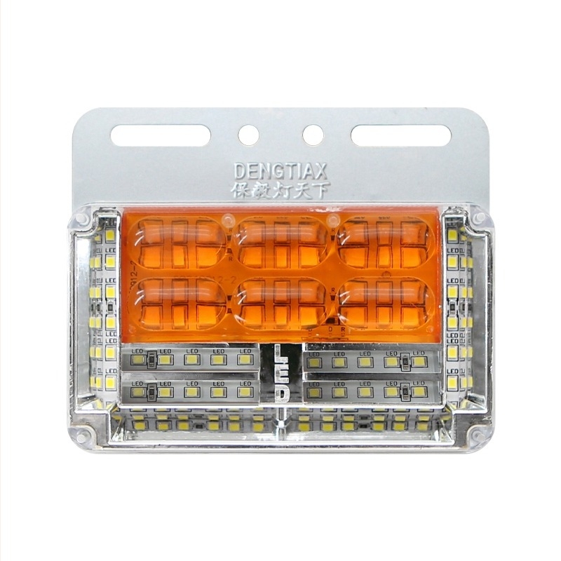 Kamion oldalsó LED világítás, 24V, 9 soros, 15W, 15×9 cm, LED fényforrás, irányjelző