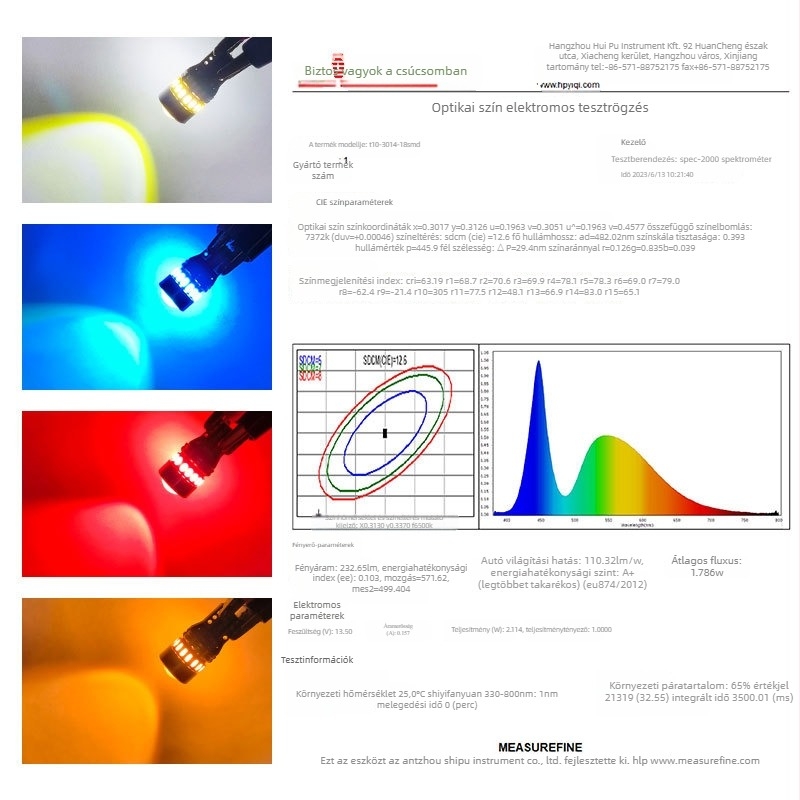 LED T10-3014 18SMD LED-lámpa, alumínium ház, 12–50V, 2.1W, 6500K