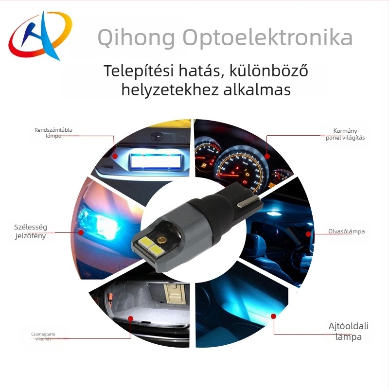 T10 LED autó lámpa — szélesség és olvasólámpa, LED 3020EMC, 10-30V, 2W, 230 lm