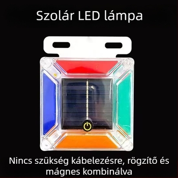 Napenergia-üzemű ütközés elleni figyelmeztető fény járművekhez, vezeték nélküli LED teherautó hátsó lámpa, széles látószögű riasztófény