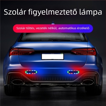 Villogó LED hátsó lámpa motorkerékpárokhoz és elektromos járművekhez, vezeték nélküli, napelemes működés, szélességjelző, éjszakai ütközés-megelőzés
