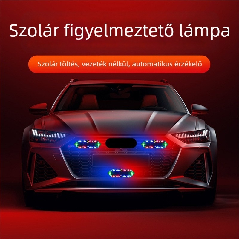 Villogó LED hátsó lámpa motorkerékpárokhoz és elektromos járművekhez, vezeték nélküli, napelemes működés, szélességjelző, éjszakai ütközés-megelőzés