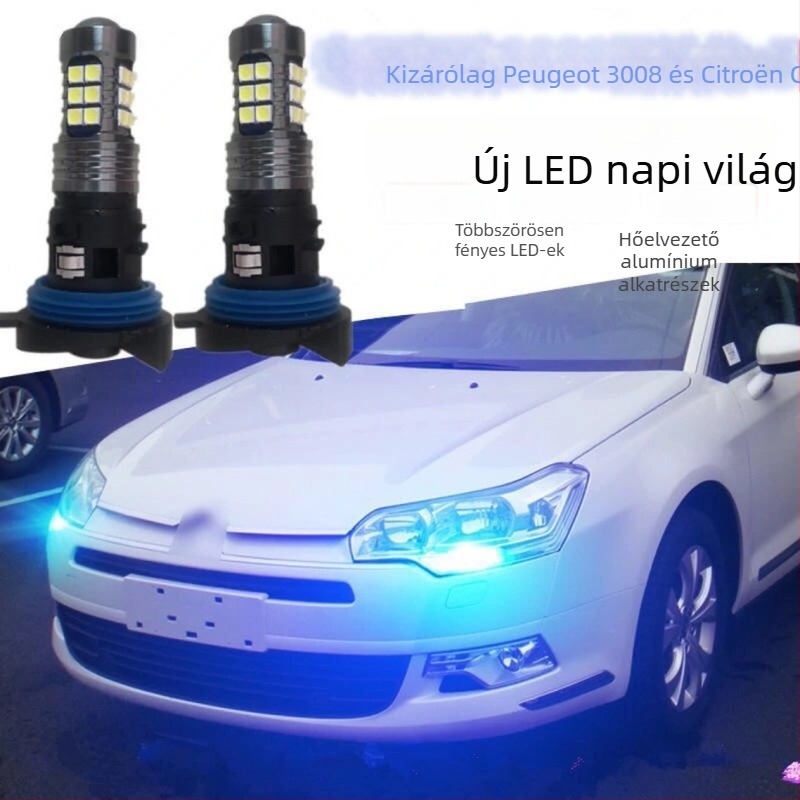 PH24W LED nappali fények Peugeot 3008 és Citroën C5 (2010–2012) – LED típus 3030, 12V, 0.5W, 6500K