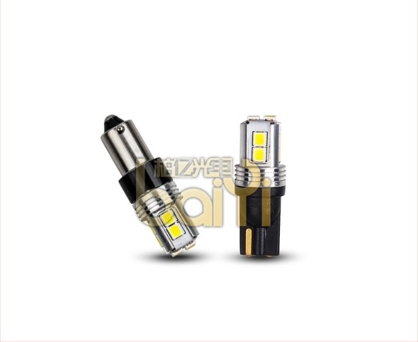 Autó LED izzó BA9S 2835, 10SMD, vékony panel – szélesség jelzőfény, olvasólámpa, tetőfény