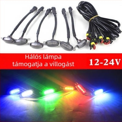Sárga LED grille világítás autóhoz, dekoratív nappali fények, 12V, 8W, 8000K