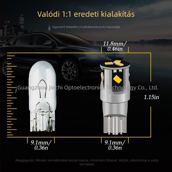 Autó LED szélességjelző fény, olvasó- és rendszámtábla világítás – modell T10 3020 11SMD, LED, 600LM, 6500K, 12–48V