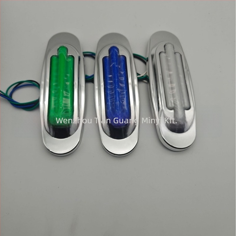 4‑LED oldalsó jelzőfény nehéz vontató járművekhez, 10–30V – figyelmeztetés, féklámpa és irányjelző