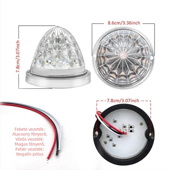 WT-17 LED-SL alvázfény teherautókhoz – 3W, 12–24V, csavaros rögzítés, univerzális kompatibilitás
