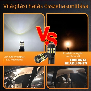 Kocsi rendszám világítás, T10 alap, 3014SMD LED, 12–24V DC, 237 lm, lencsével