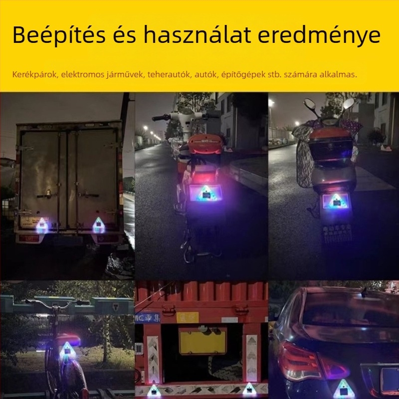 Napelemes figyelmeztető stroboszkóp teherautókhoz, mágneses rögzítés a hátsó rekeszre vagy a hátsó ajtóra, erős villanás