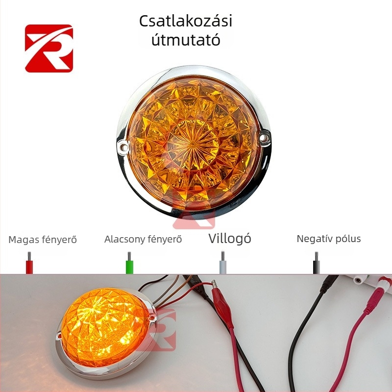 9-LED oldalsó lámpa teherautókhoz és utánfutókhoz – riasztó és szélességjelző fény