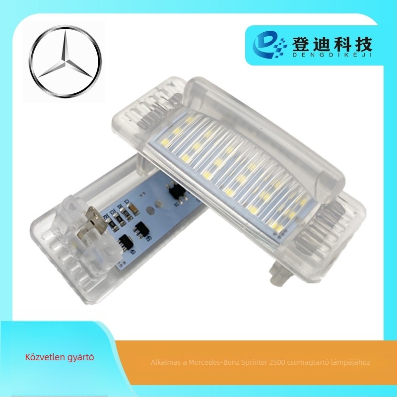 LED rendszámtábla lámpa Mercedes-Benz Sprinter 2500-hoz, 12V, 3W, 2835 LED, 7000K fehér, IP67, méretek 41x30x35 mm, modell PZ080