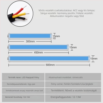 Nappali menetfények - RH-S60, 12V szilikon, univerzális illeszkedés, testreszabható