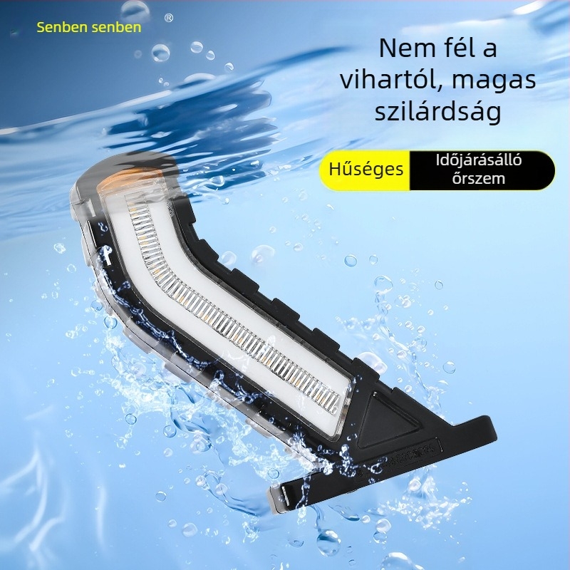 Háromoldalú LED oldalsó lámpa teherautókhoz, 12-24V, 2W, 3500 lm, IP60, gumírozott görbült lámpatest
