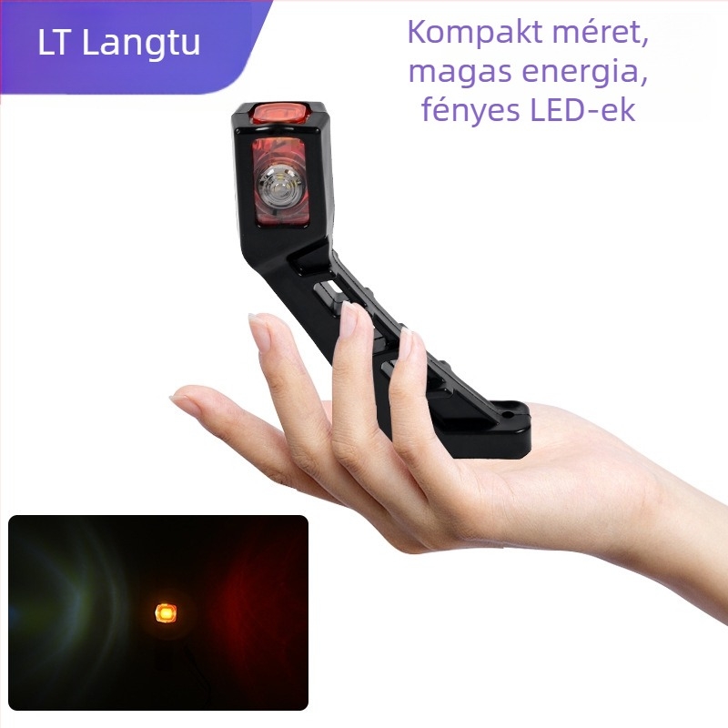 Háromoldalas deréklámpa teherautóhoz – műanyag + edzett üveg; 12–24V; általános célú