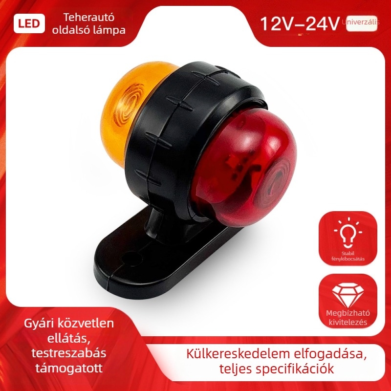 Teherautó oldalsó jelzőfénye szélességi mutatóval — LED oldalsó világítás, univerzális 12–24V