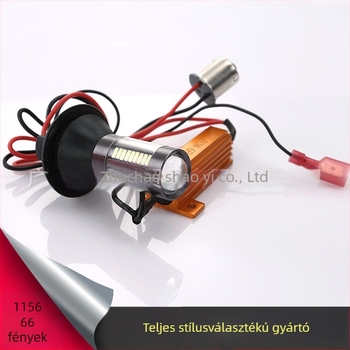 Autó LED indexlámpa kettős színű DRL és dekóddal, anti-flicker, BAY15S/1156 csatlakozás, 12V, 66 LED 4014, 6000K